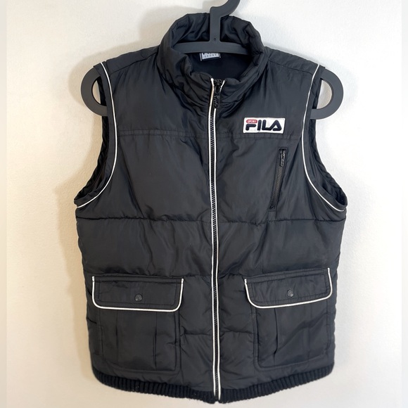 Vintage 90s Fila Puffer Vest Retro men women Fila Puffer Jacket size medium - Picture 1 of 14